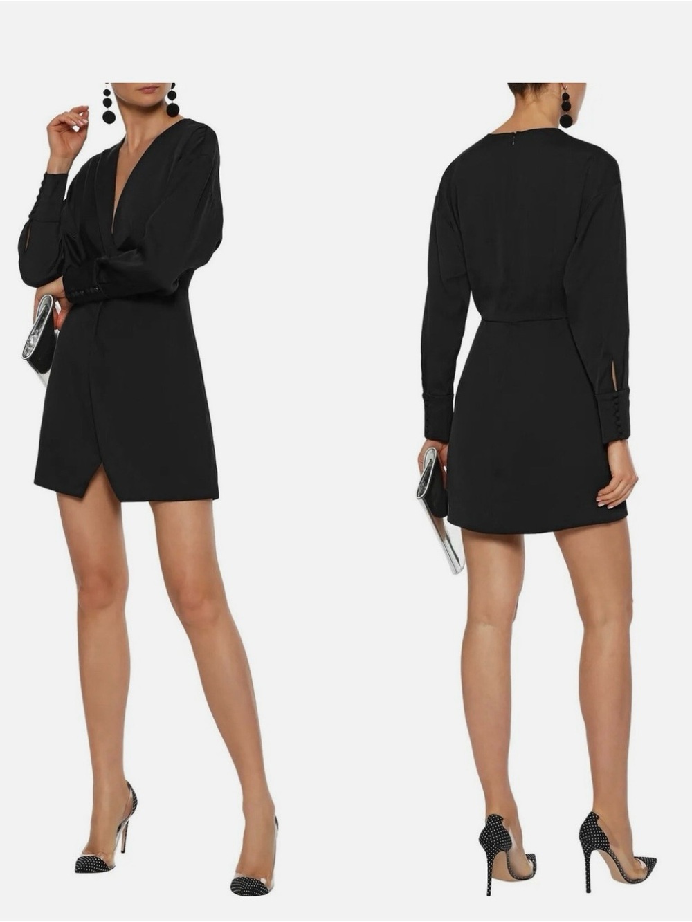 NICHOLAS Long-Sleeve V-Neck Mini Dress